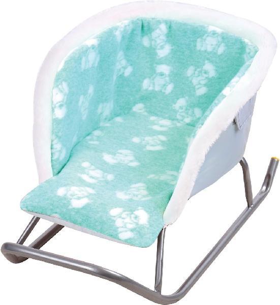 Сиденье для санок меховое универсальное (с медвежатами зеленый)