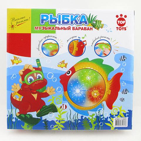 Барабан со светом и звуком.на батарейках  в кор.GT8901