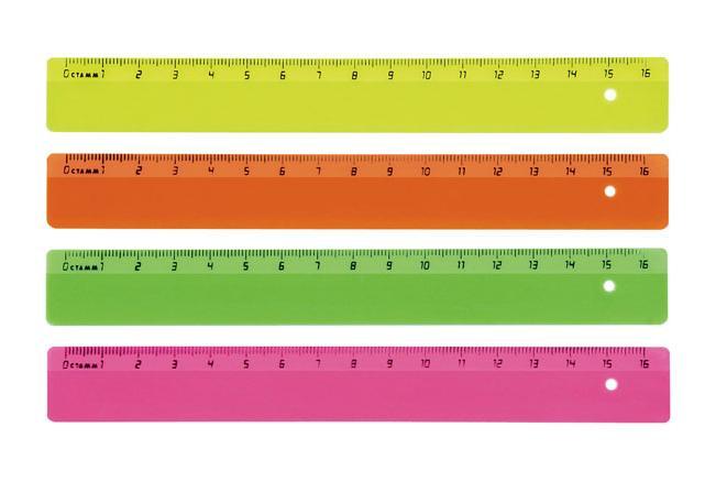 Линейка 15см/цветная .непрозрачная08.11.02