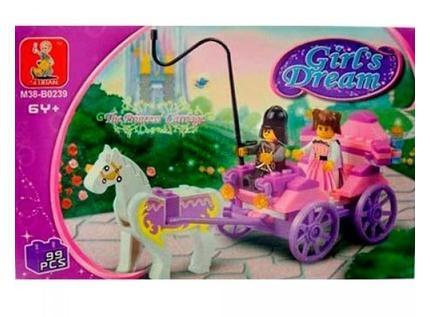 Конструктор пластмассовый Sluban"Розовая мечта: Карета принцессы" 99дет. М38-В0239
