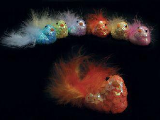 подвеска птичка,блестки.,5см пара в пак.6цв