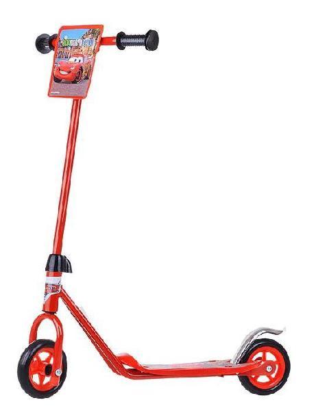 Самокат 1toy Disney Тачки,2-х кол.,сталь,EVA кол.110 мм,щиток.тормоз,размеры:52*12*63