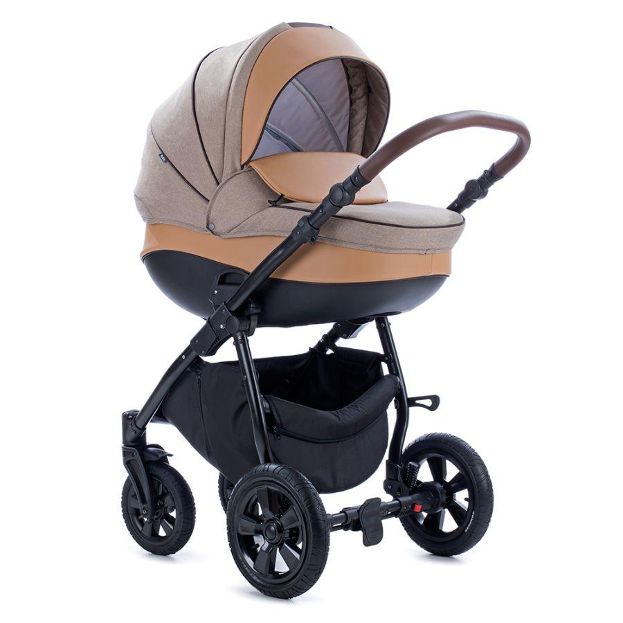 TUTIS Коляска 2в1 Nanni короб+прогулка Песочный+кожа Беж.