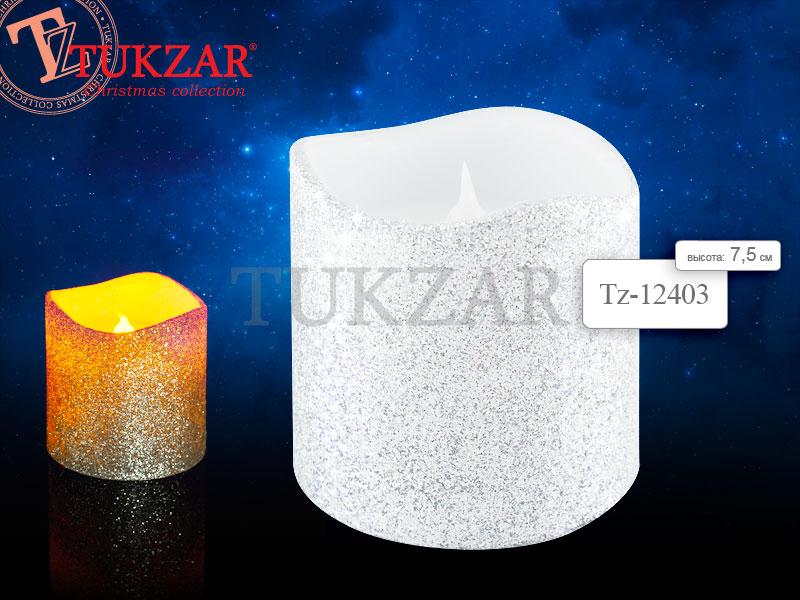 Светодиодная свеча,10*7,5см ЗОЛОТОЙ  цвет с блестками TZ 12406