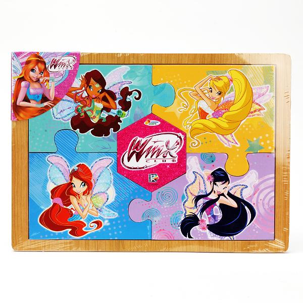 Деревяная игрушка "Играем вместе"Winx пазл 5 эл.в пленке Puz-W-05