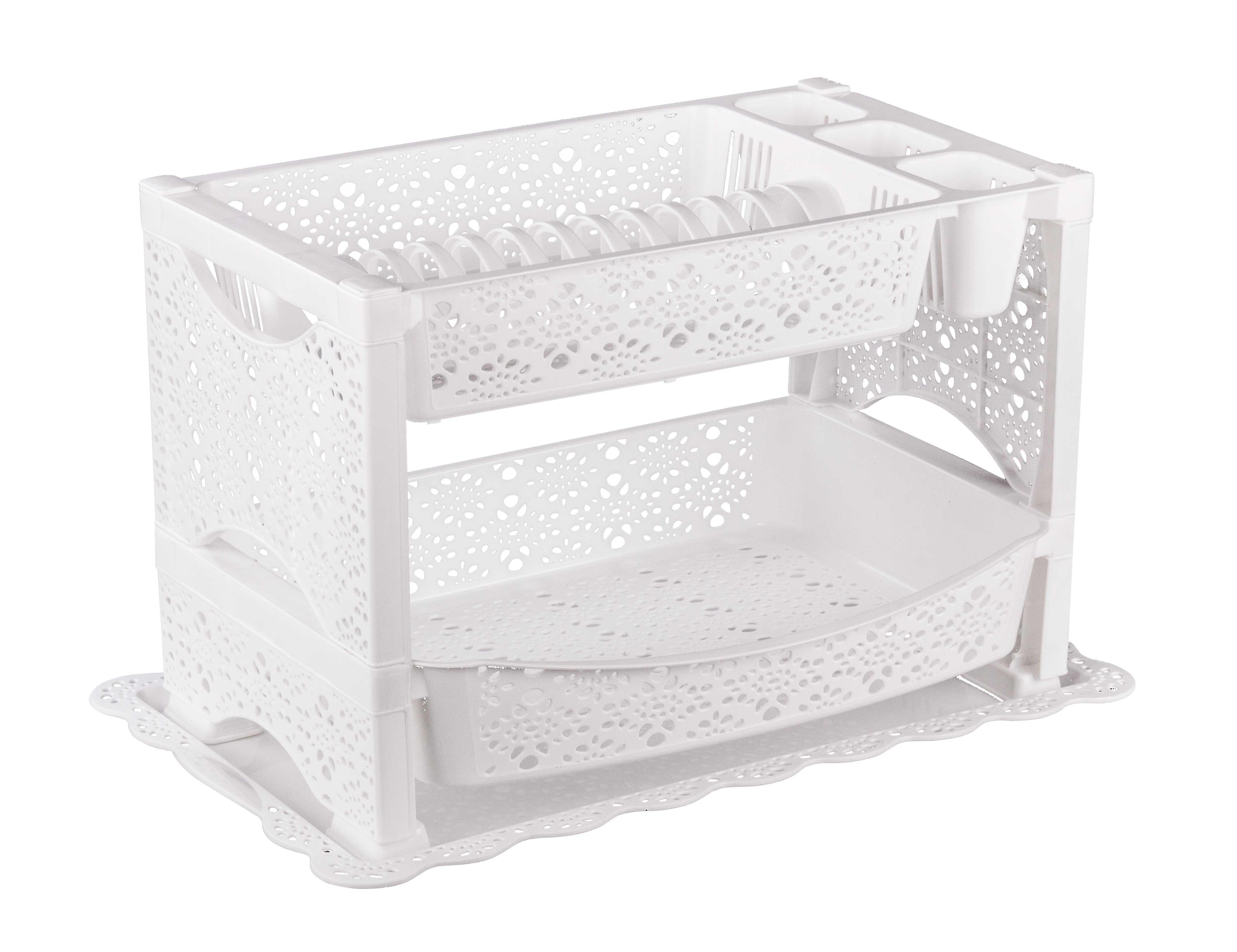 Сушилка для посуды"Кружево"2-х ярусная(белый)