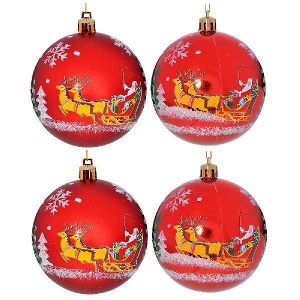 Набор шаров "Сноу Бум" 4 шт, 8 см, пластик