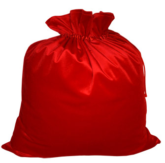 Мешок Деда Мороза красный,сатин
