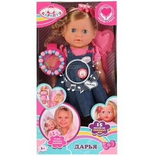 Кукла 35см, озвуч. Шаинский музыка, 15  песен, в джинс. сарафане в кор. Карапуз в кор.18шт POLI-24-A