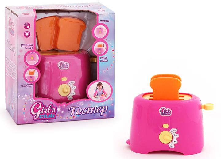 Тостер  на бат."Girls club",таймер,звук,свет 21,5*23*12,5 см