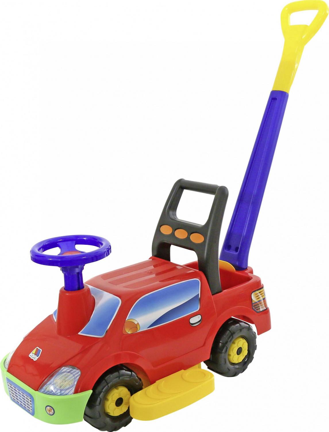 Автомобиль-каталка  "Пикап" с ручкой (красный)