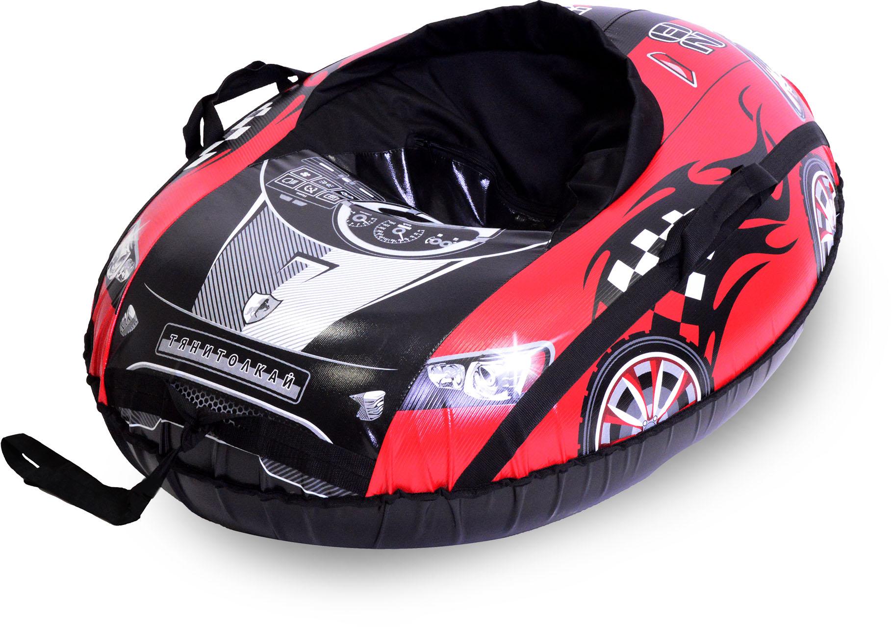 Надувные санки тюбинг овальный ТяниТолкай Машинка красная COMFORT 