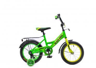 Велосипед Black Aqua 1801-Т (салатово-лимонный,серо-оранжевый,со свет.колесами)