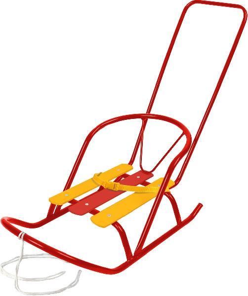 Санки кукольные "Ника" с толкателем, красный цвет