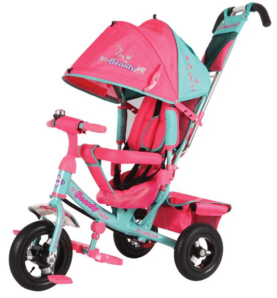 Велосипед 3-х колес.с руч.упр.св.ход кол,накл.спинка,съемная коляс.крыша,регул.по выс.крыша и руль,т