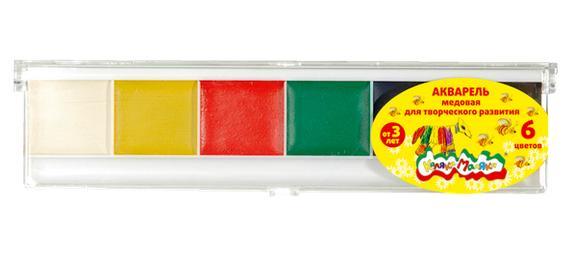 Краски акварельные 6цв. Каляка-Маляка