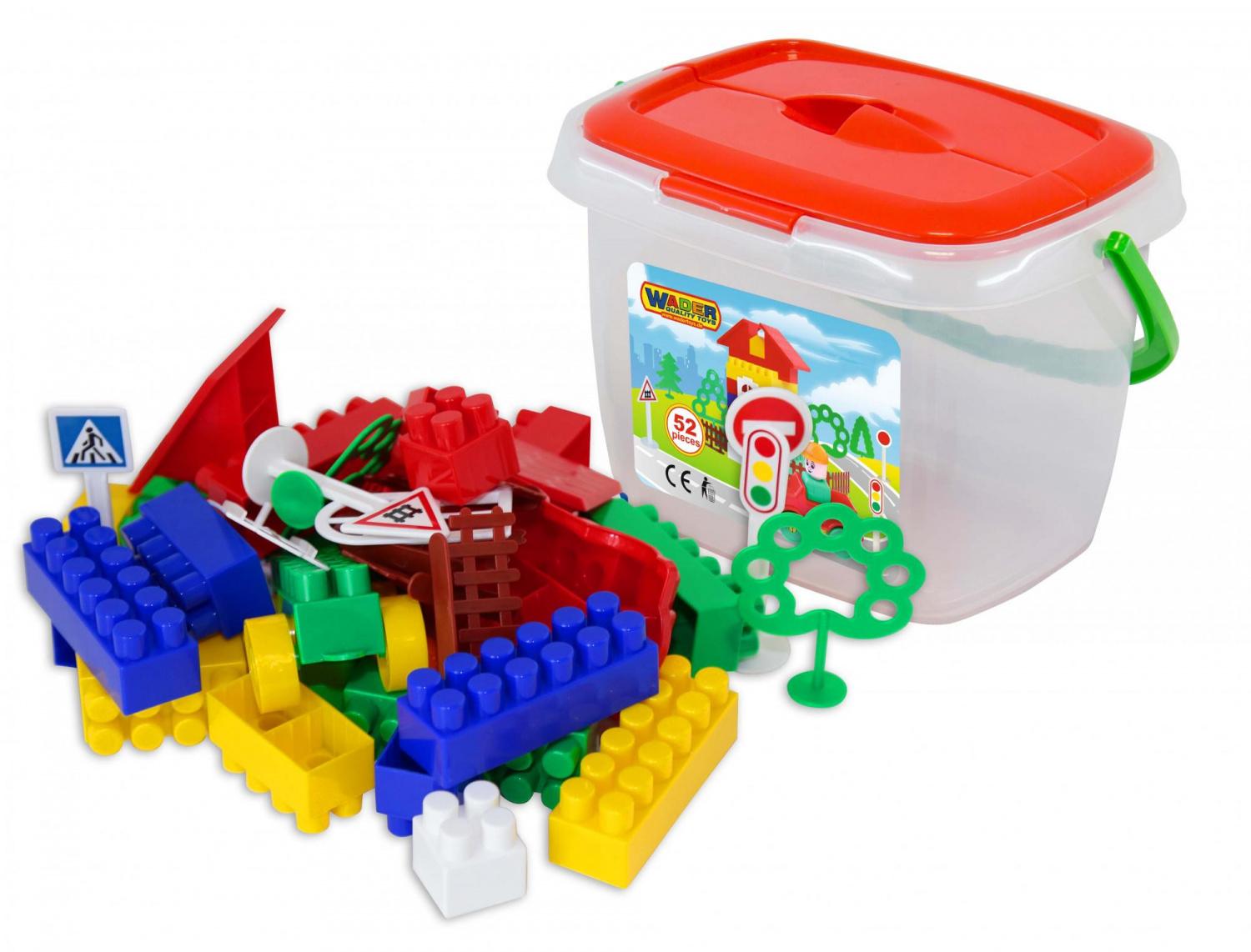 Конструктор "Строитель"(52 элем.в ведерке)