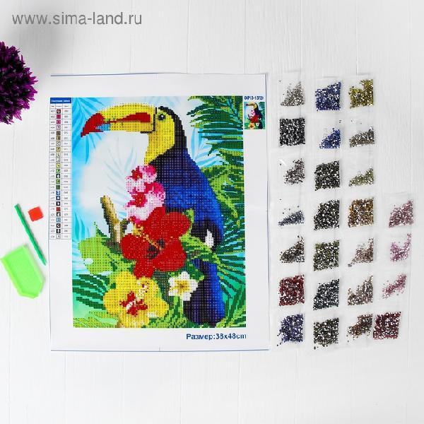 Алмазная вышивка с частичным заполнением "Тукан" 30*40 см, холст   4001289