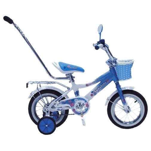 Велосипед Black Agua Sunshine 12" 1s с ручкой (беж. голубой,малиновый,бирюза) со свет.колесами