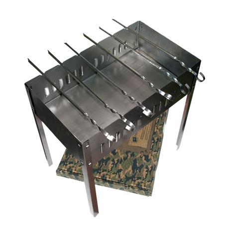 Мангал 350*250*350мм.сборный +6 шампуров в термопленке Boyscout