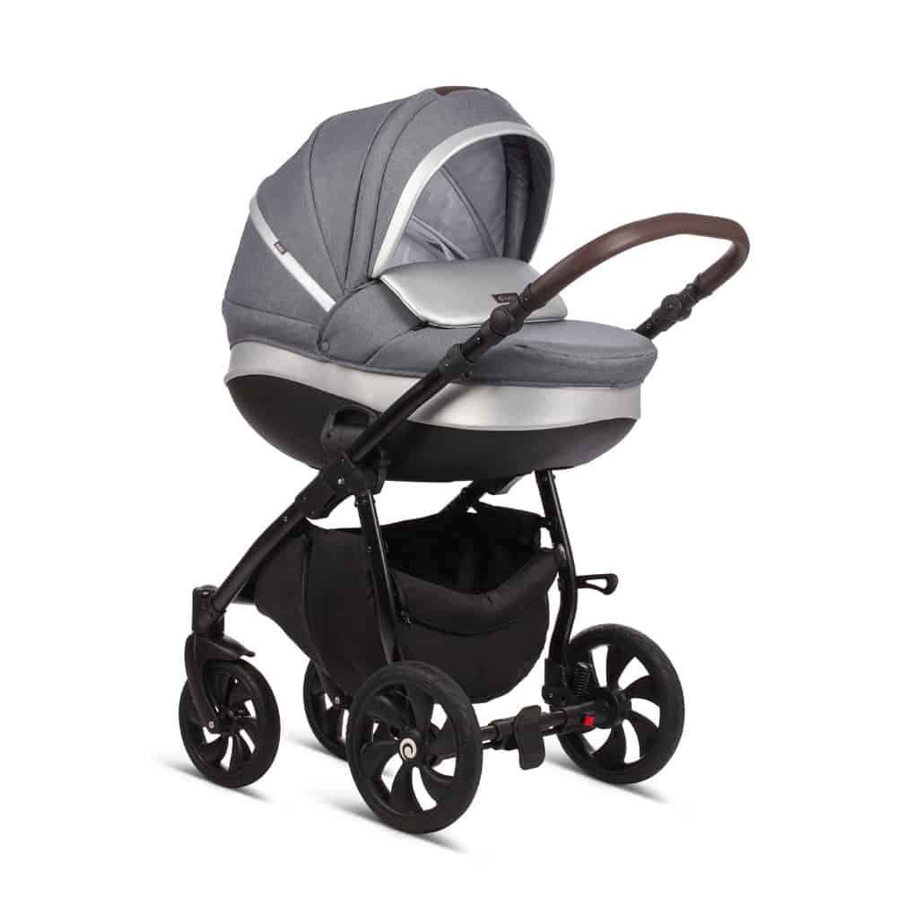 Коляска TUTIS Nanni 2в1 серый экокожа серебро
