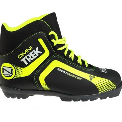 Ботинки лыжные TREK Snowy1(черный лого лайм неон)р.30