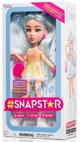 Кукла SnapStar Echo 23см. с аксессуарами.подставкой и зеленым экраном,кор. с окошком 13х7х26см.