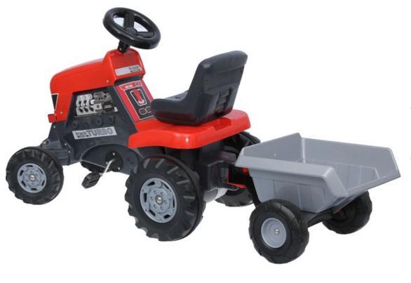 Каталка-трактор с педалями "Turbo" с полуприцепом