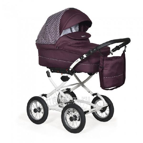 Коляска BARBARA 19 2в1 Classic (Indigo)(Ва20 бордовый+бордовый узор)