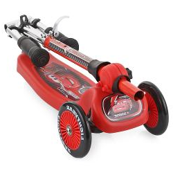 Самокат  Disney  Тачки,упр.наклоном,PU кол.пер.2х120 мм/задн.100мм,регул.складн.алюм.руль,торм.разме