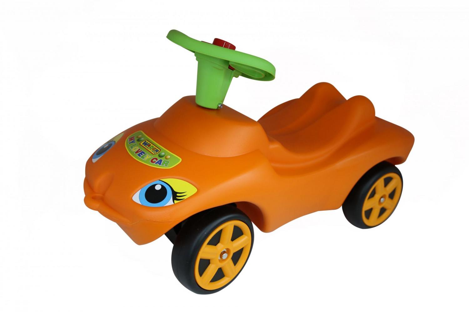 Каталка "Мой любимый автомобиль" оранжевая со звуковым сигналом многофункциональный