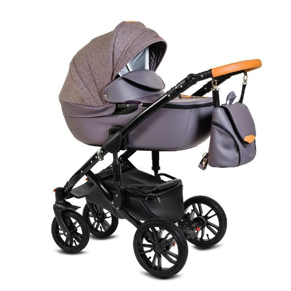 Коляска Alis CAMARO 3 в 1 Cm03 (фиолетовый узор+фиолетовая кожа)