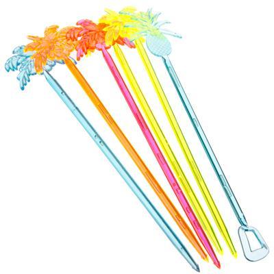 Набор палочек для коктейлей 6шт. 21см.пластик,в виде пальмы