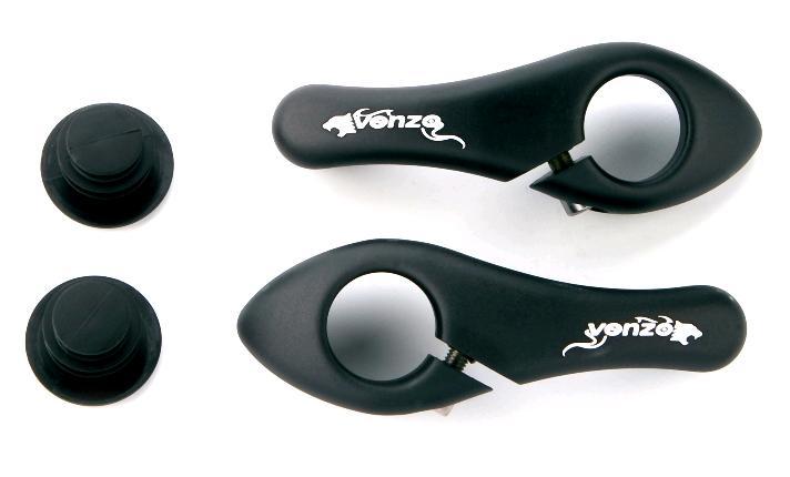 Рулевые окончания (RBEALBVNZTW1)VZ-E04-007,длина 75 mm черные VENZO