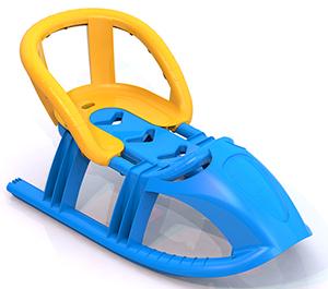 Салазки "Снежинка"со спинкой