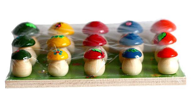 Набор "Грибочки на полянке" 15 шт. вкл.в основу  дер.