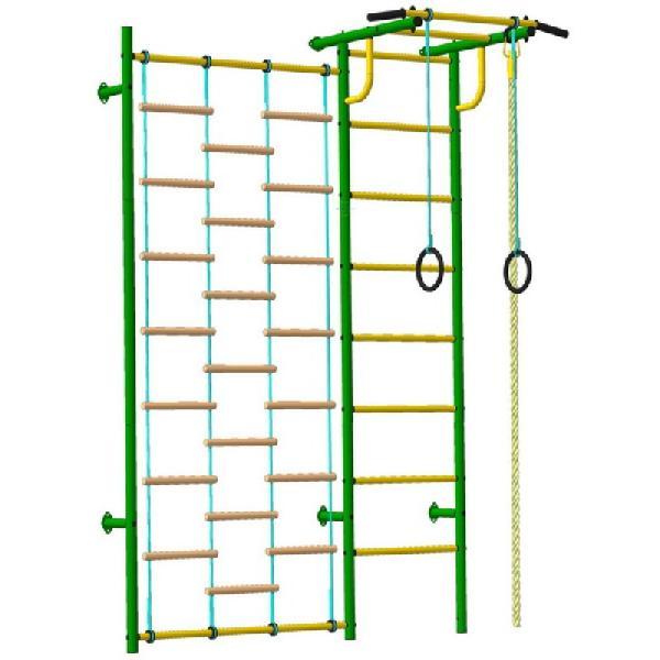 Детский спортивный комплекс "Роки-С" ПВХ(лестница,турник,трапеция,канат,сетка для лазания) 