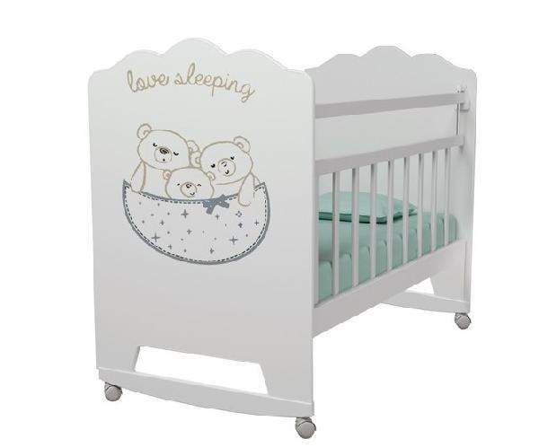 Кровать детская "Love Sleeping", колесо-качалка, цвет: белый