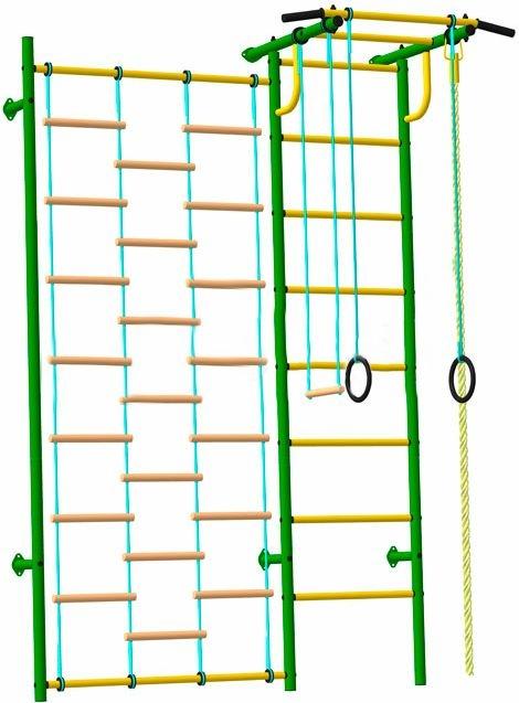 Детский спортивный комплекс "Роки с рукоходом"ПВХ(зеленый) 2 места ДСК-6.01.с