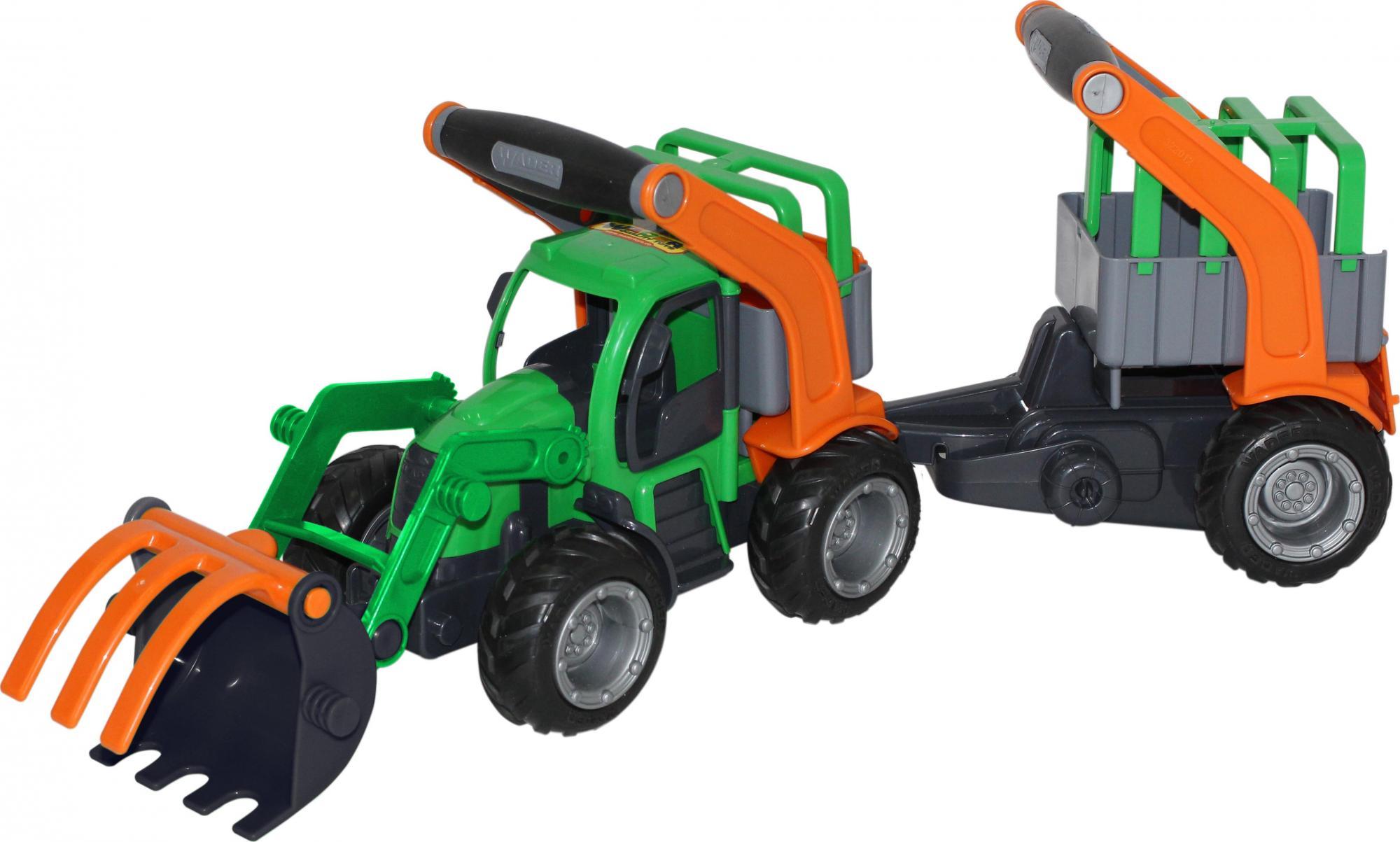 "ГрипТрак" трактор-погрузчик с полуприцепом для животных  (в коробке)