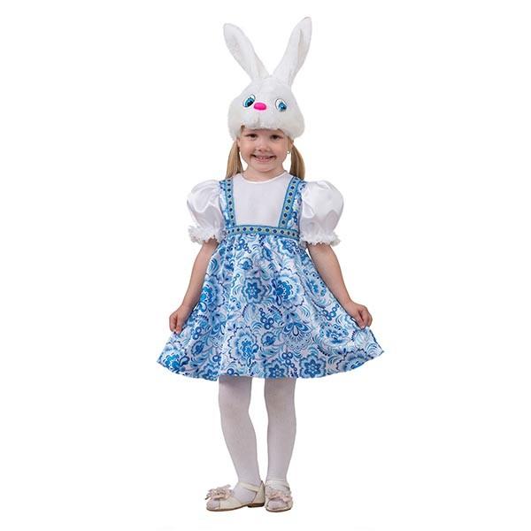 Карнавальный костюм "Зайка Симка"(сарафан,маска)сатин р.30																														