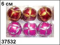 Наб. шаров "Япония" розовый с сереб.рис,бордо.37532