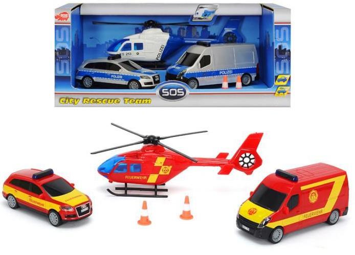 Набор экстренной помощи (2 машинки+вертолет)