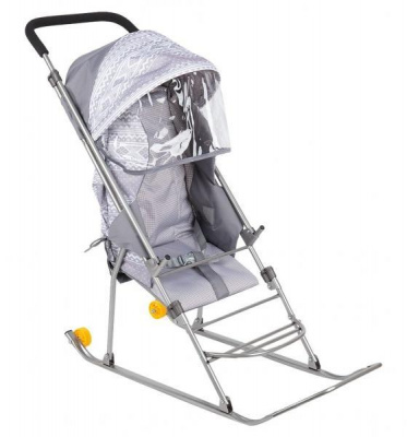 Санки-коляска "Снежинка" Премиум с тентом