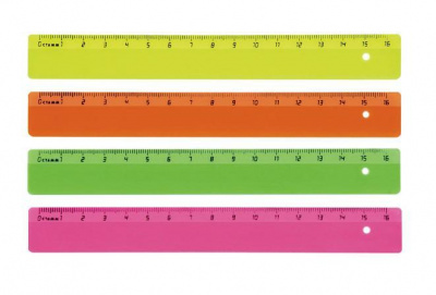 Линейка 15см/цветная .непрозрачная08.11.02