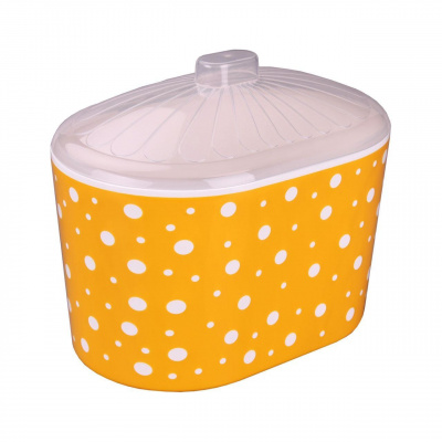 Хлебница "Горошек" овал.  (бел-желт.)