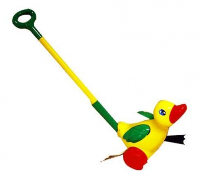 Каталка Утенок с ручкой