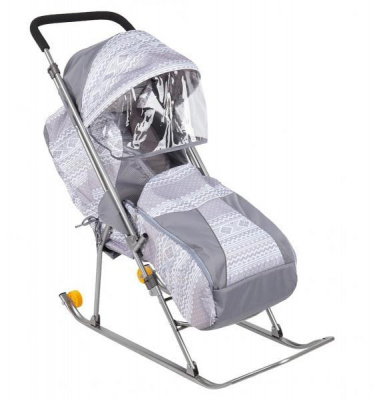 Санки-коляска "Снежинка" Премиум с тентом